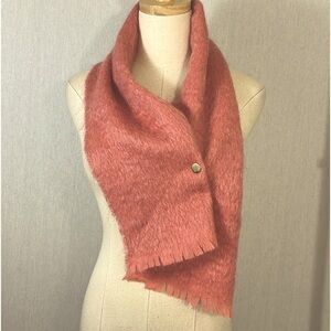 Scottish Lochcarron Mohair blend salmon color scarf Made in Scotland